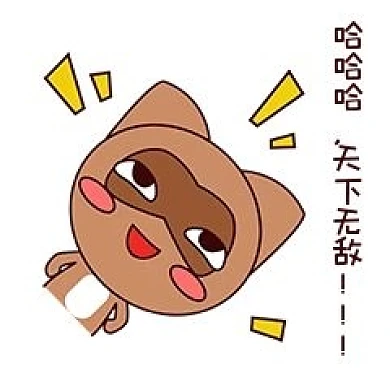 手绘卡通可爱萌宠动物表情包棕色浣熊得意牛逼嚣张猖狂