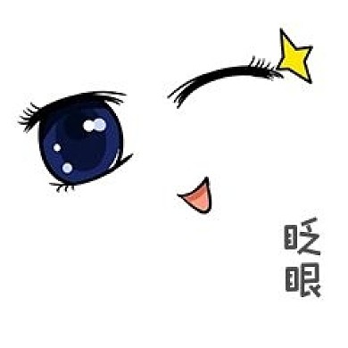 卡通眨眼睛表情插畫