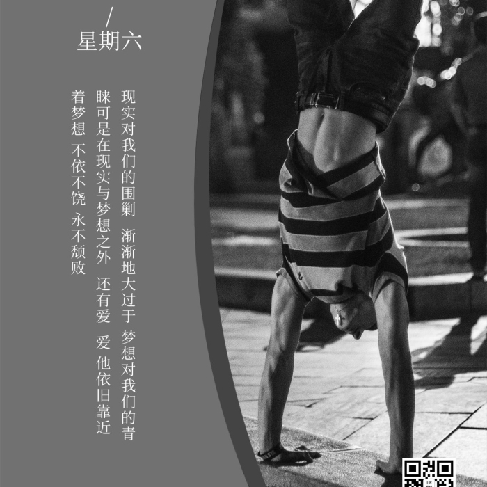 祝語倒立深色夢想勵志手機海報
