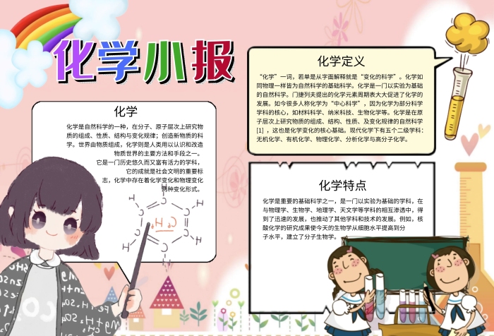 在分子性質(zhì)化學(xué)小報(bào)科學(xué)Word手抄報(bào)
