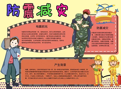 防震减灾防御Word手抄报