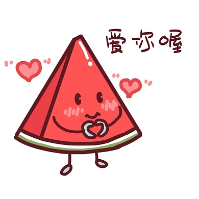 卡通西瓜各种表情表情包插画爱