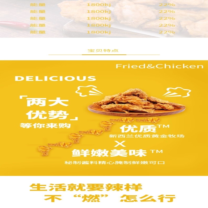 真實(shí)雞腿肉美食炸雞塊電商詳情頁
