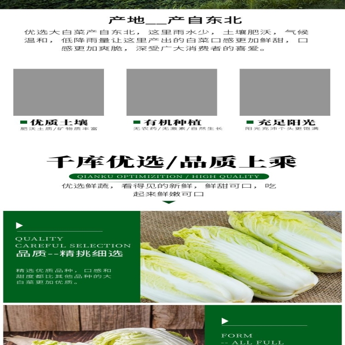 新鮮采摘白菜綠色簡(jiǎn)約電商詳情頁

