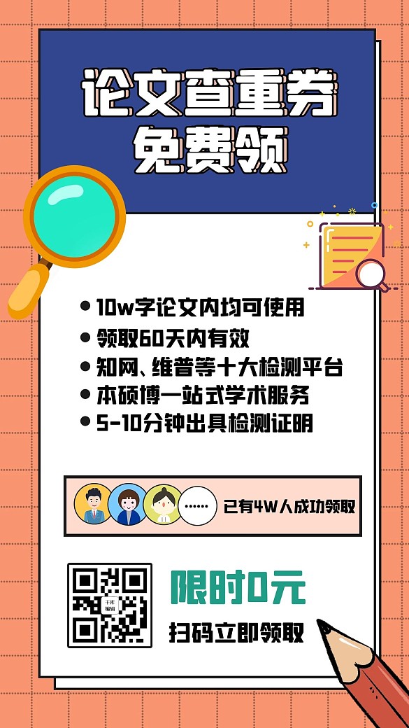 論文查重論文橙色幾何手機海報