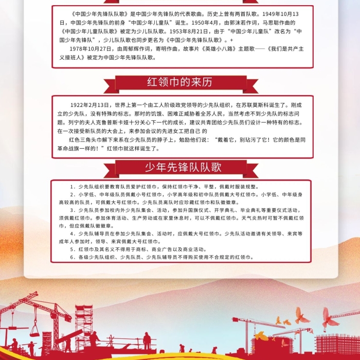 熱愛祖國少先隊(duì)宣傳欄紅色黨建風(fēng)海報(bào)
