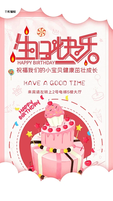 庆祝生日快乐祝福海报