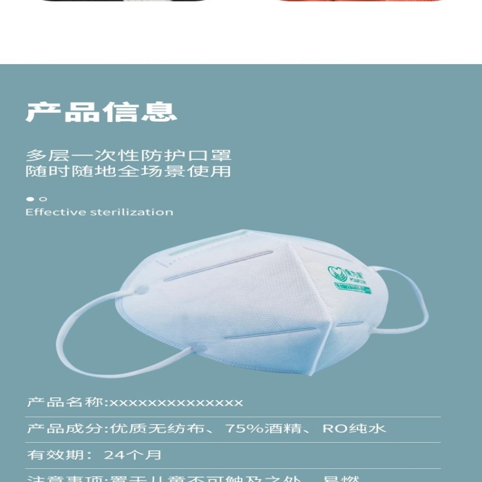 多層過濾小巧便攜折疊型醫(yī)用口罩藍色
