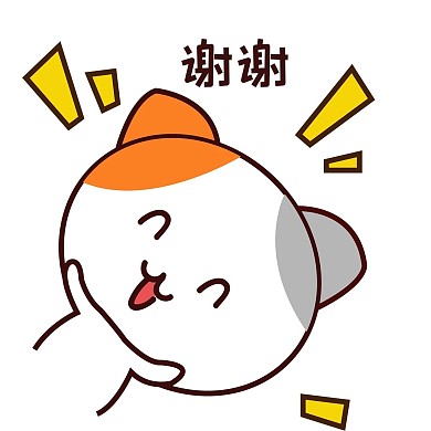 矢量手繪卡通可愛小貓謝謝表情包