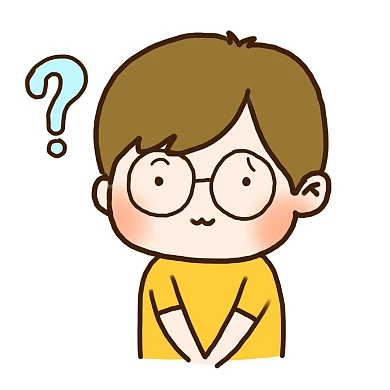 手绘可爱眼镜男孩疑问表情元素下