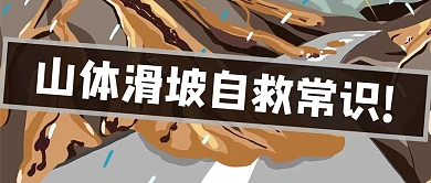 山体滑坡自救常识山体滑坡棕色褐色简约公众号首图