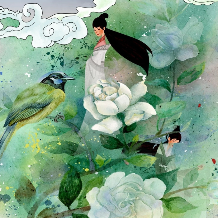 捌月傳統(tǒng)風(fēng)格花鳥畫插畫海報(bào)

