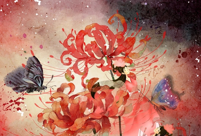 守護(hù)花語貳月傳統(tǒng)中國風(fēng)花鳥畫插畫海報(bào)
