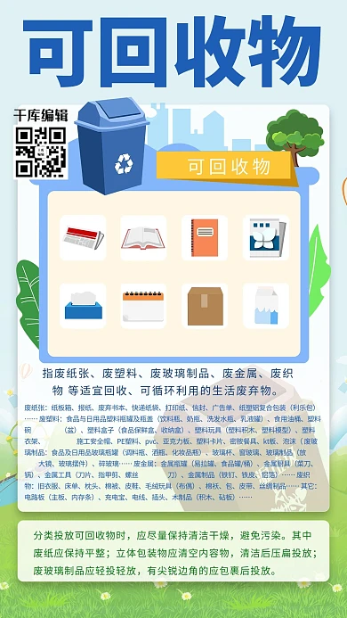 垃圾分类知识讲文明环保海报