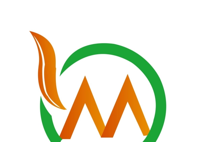字母通用黃色綠色圓形Mlogo
