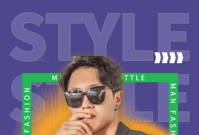 专业解析男人紫色简约手机海报
