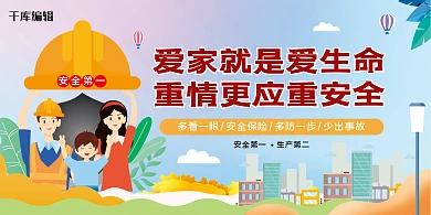 安全生产公益宣传城市小区橙色简约展板