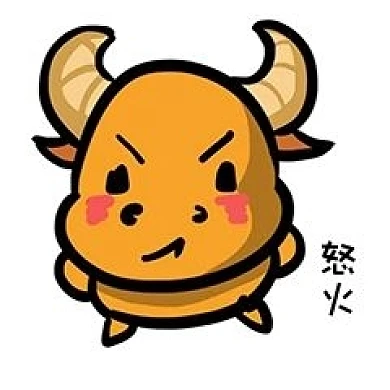 小牛Q版卡通角色动物形象聊天表情包怒火