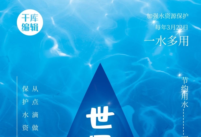 一水多用世界水日藍(lán)色大氣海報(bào)
