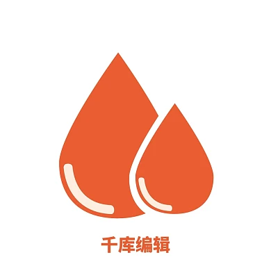 橙色双水滴创意logo
