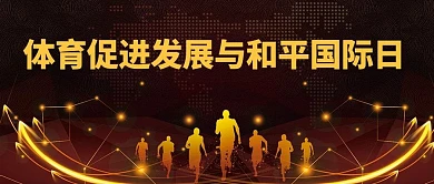 体育促进发展与和平国际日黑金大气大字公众号首图