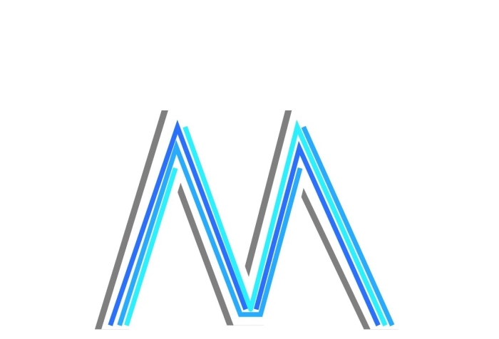 字母通用公司藍色立體MLOGO
