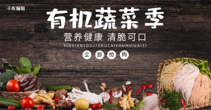 營養(yǎng)有機青菜辣椒蔬菜電商banner
