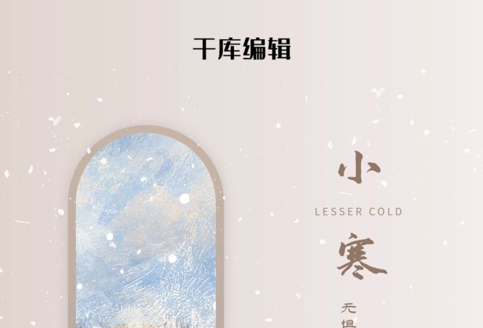 小寒時(shí)節(jié)小寒雪金棕色創(chuàng)意海報(bào)
