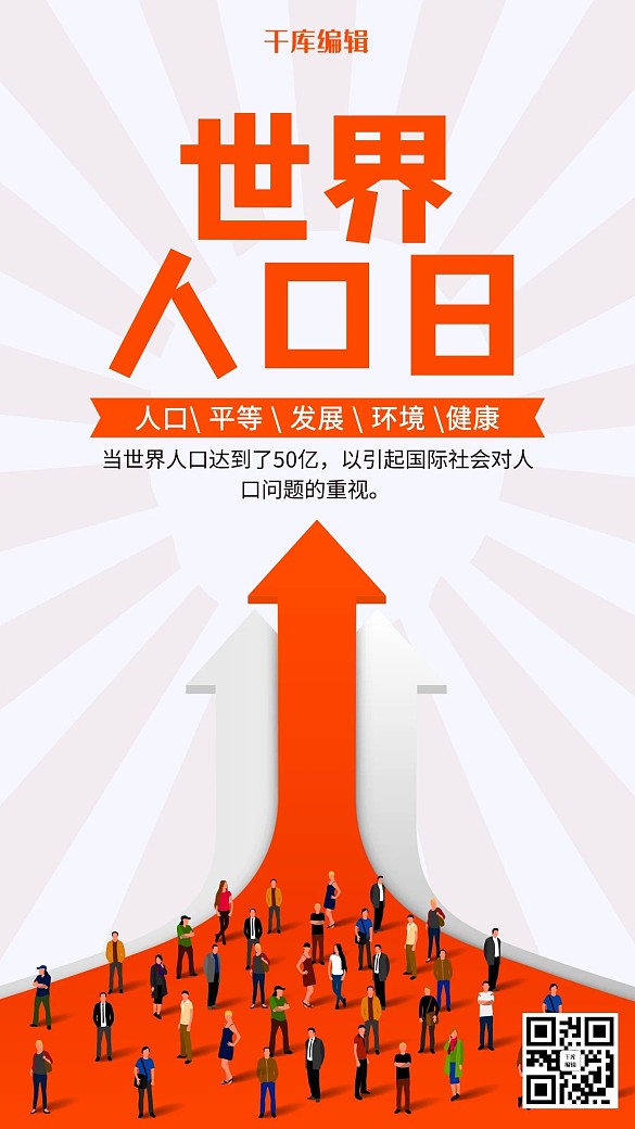 創(chuàng)意簡約世界人口日宣傳海報