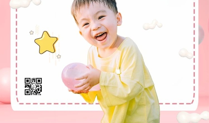 萌動歡樂童裝粉色立體banner
