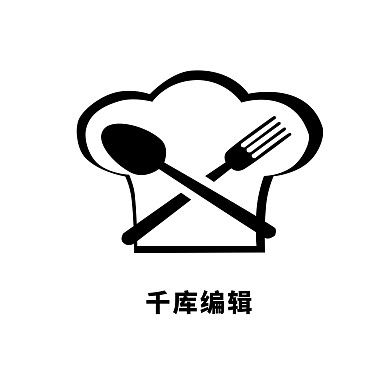 矢量圖叉子勺子廚師帽餐廳logo