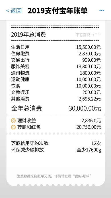2019支付宝年账单总结手机海报