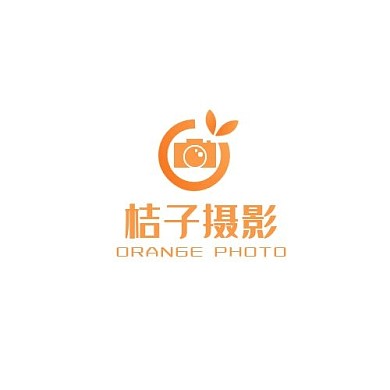 桔子攝影葉子圓形橙色簡(jiǎn)約LOGO