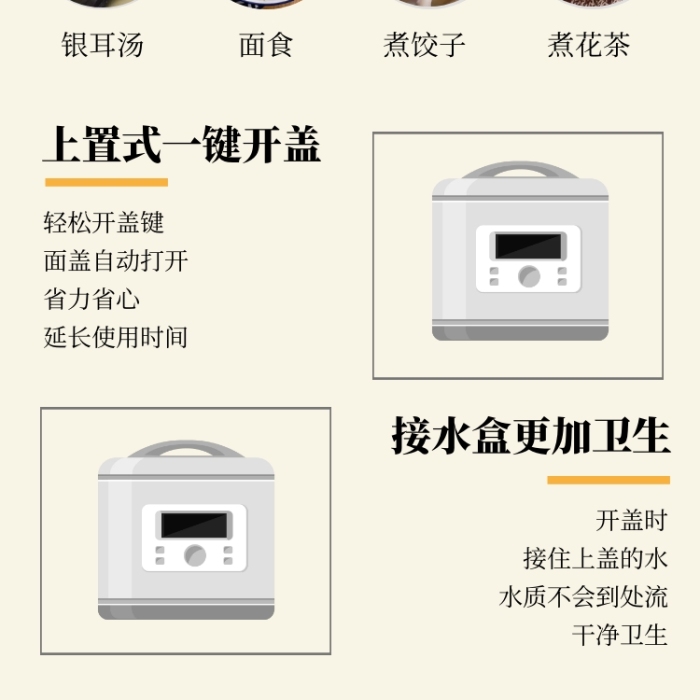 電飯鍋詳情圖創(chuàng)意簡約模板