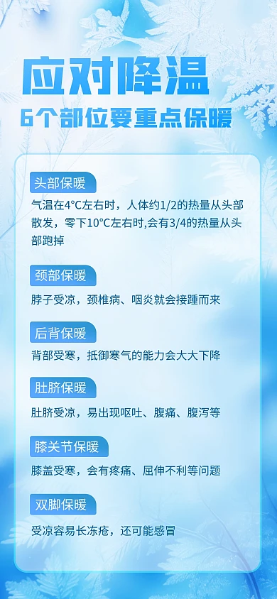 应对降温天气必备攻略融媒体全屏海报