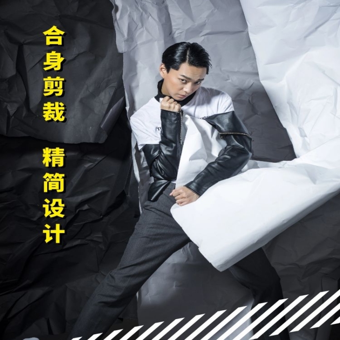 皮衣當(dāng)?shù)缼洑庥行蛫A克衫黑黃簡約詳情頁