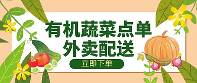 有机蔬菜简约宣传创意公众号封面