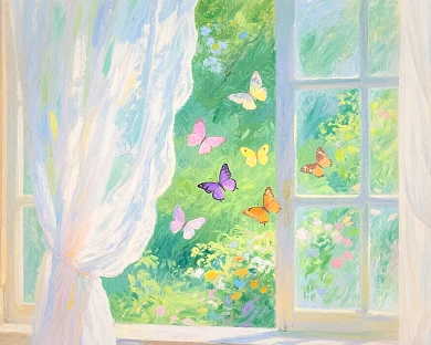 手绘唯美小红书主页背景