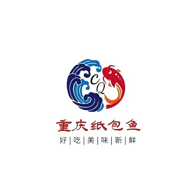 简约质感圆圈重庆纸包鱼LOGO