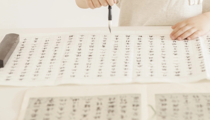 書法培訓(xùn)梅花毛筆寫字水墨宣傳展架	
