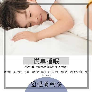 枕头日用家居简介白色淘宝直通车海报