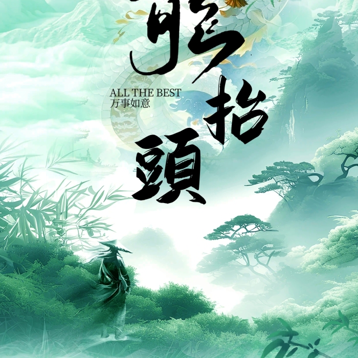 中國風(fēng)大氣二月二龍?zhí)ь^宣傳海報背景