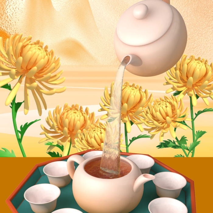 重陽(yáng)節(jié)獻(xiàn)上一杯茶孝敬老人3D海報(bào)