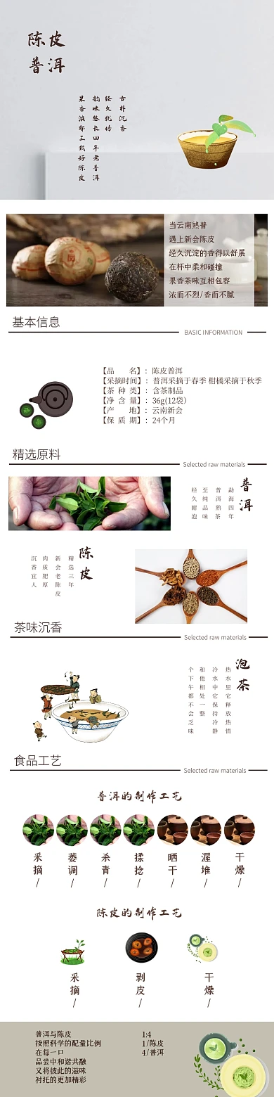 陈皮普洱茶淘宝详细页