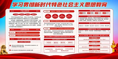 学习贯彻新时代特色社会主义思想教育海报