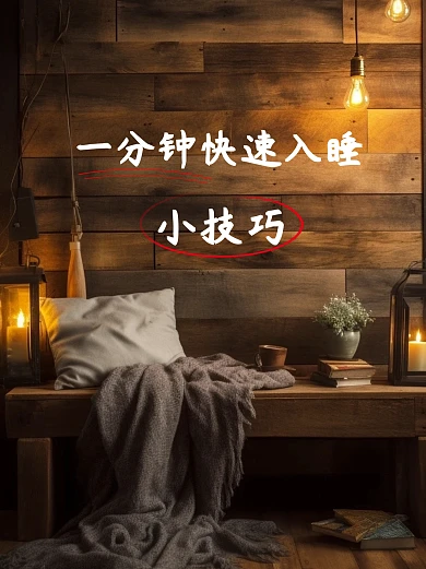 一分钟快速入睡健康创意小红书封面