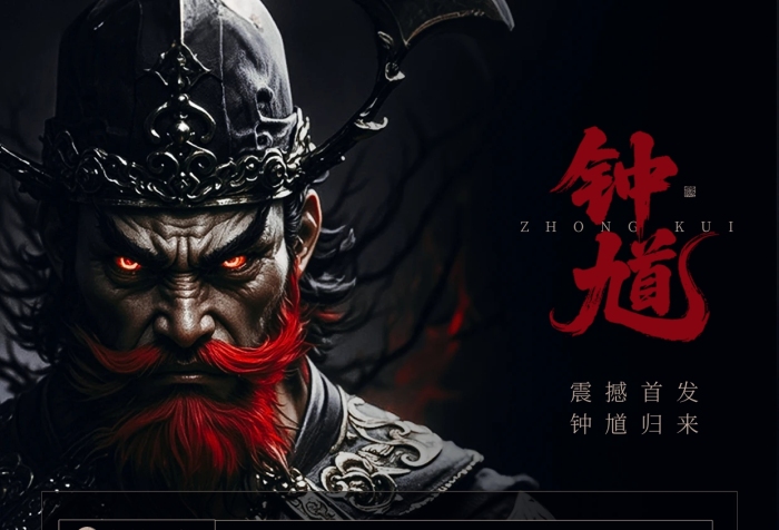 簡約大氣黑神話鐘馗小紅書封面