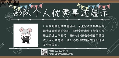 簡約部隊(duì)先進(jìn)個(gè)人事跡展板橫版海報(bào)