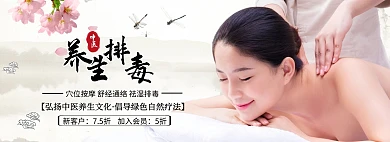  养生排毒横屏中医穴位按摩海报