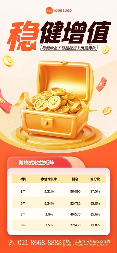 金色简约风金融理财产品介绍
